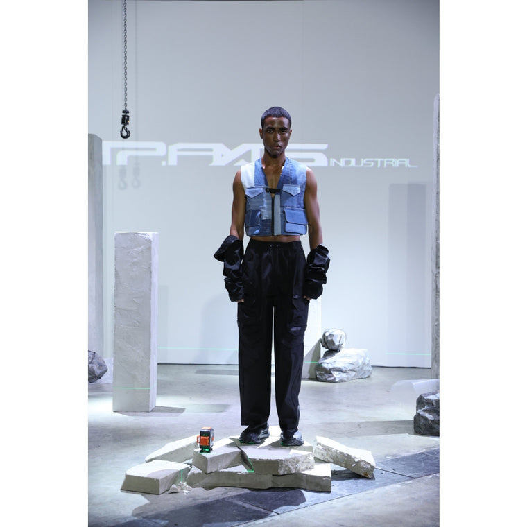 IP-AXIS FUNCTIONAL TAILORED 11-POCKET WIDE-LEG PANTS-BLACK