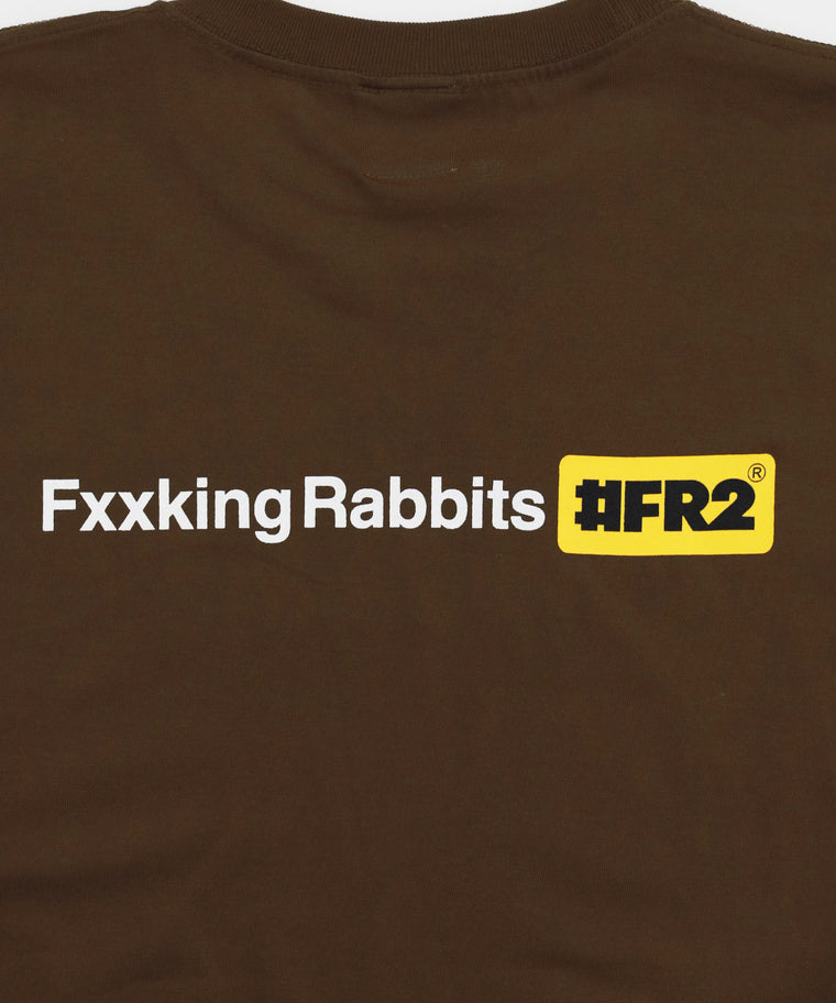 #FR2 FXXKING RABBITS LOGO T-SHIRT-BROWN