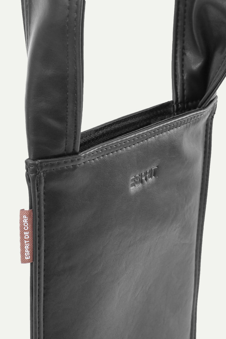 ESPRIT FAUX LEATHER PHONE CROSSBODY BAG-BLACK