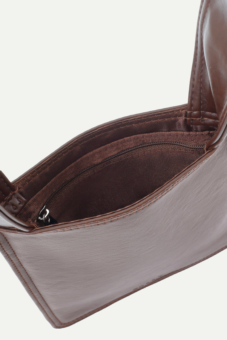 ESPRIT FAUX LEATHER PHONE CROSSBODY BAG-BROWN