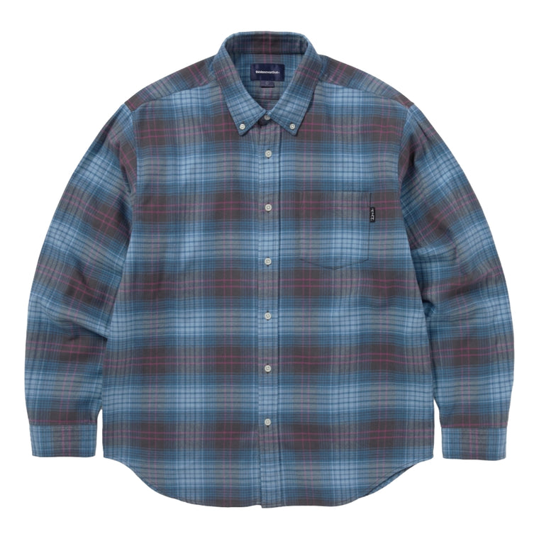 THIS IS NEVER THAT FLANNEL CHECK SHIRT-BLUE