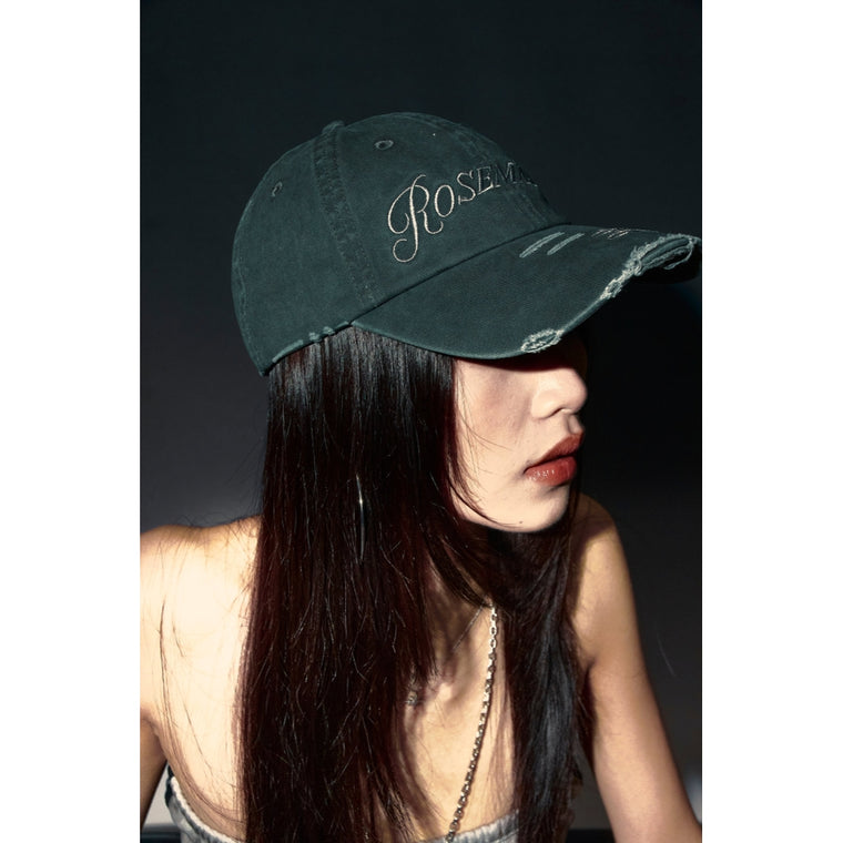 ROSEMAESE FRAYED ROSE CAP - GREY-GREY