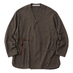 WHITE MOUNTAINEERING GLENCHECK KIMONO SHIRT-BROWN