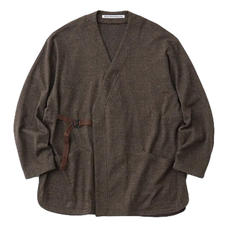 WHITE MOUNTAINEERING GLENCHECK KIMONO SHIRT-BROWN