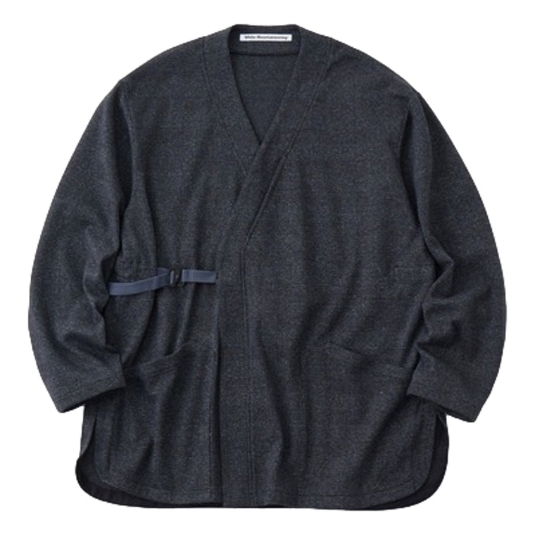 WHITE MOUNTAINEERING GLENCHECK KIMONO SHIRT-CHARCOAL
