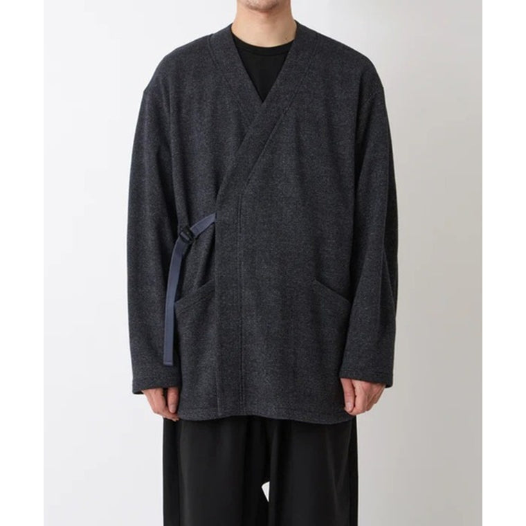 WHITE MOUNTAINEERING GLENCHECK KIMONO SHIRT-CHARCOAL