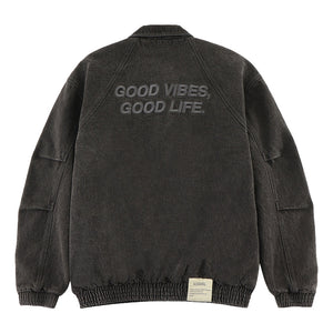 A[S]USL GOOD VIBES DENIM WORKER JACKET-DENIM BLACK