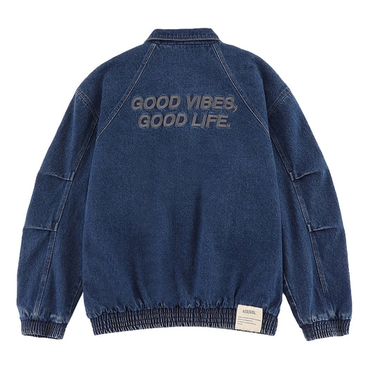 A[S]USL GOOD VIBES DENIM WORKER JACKET-DENIM BLUE