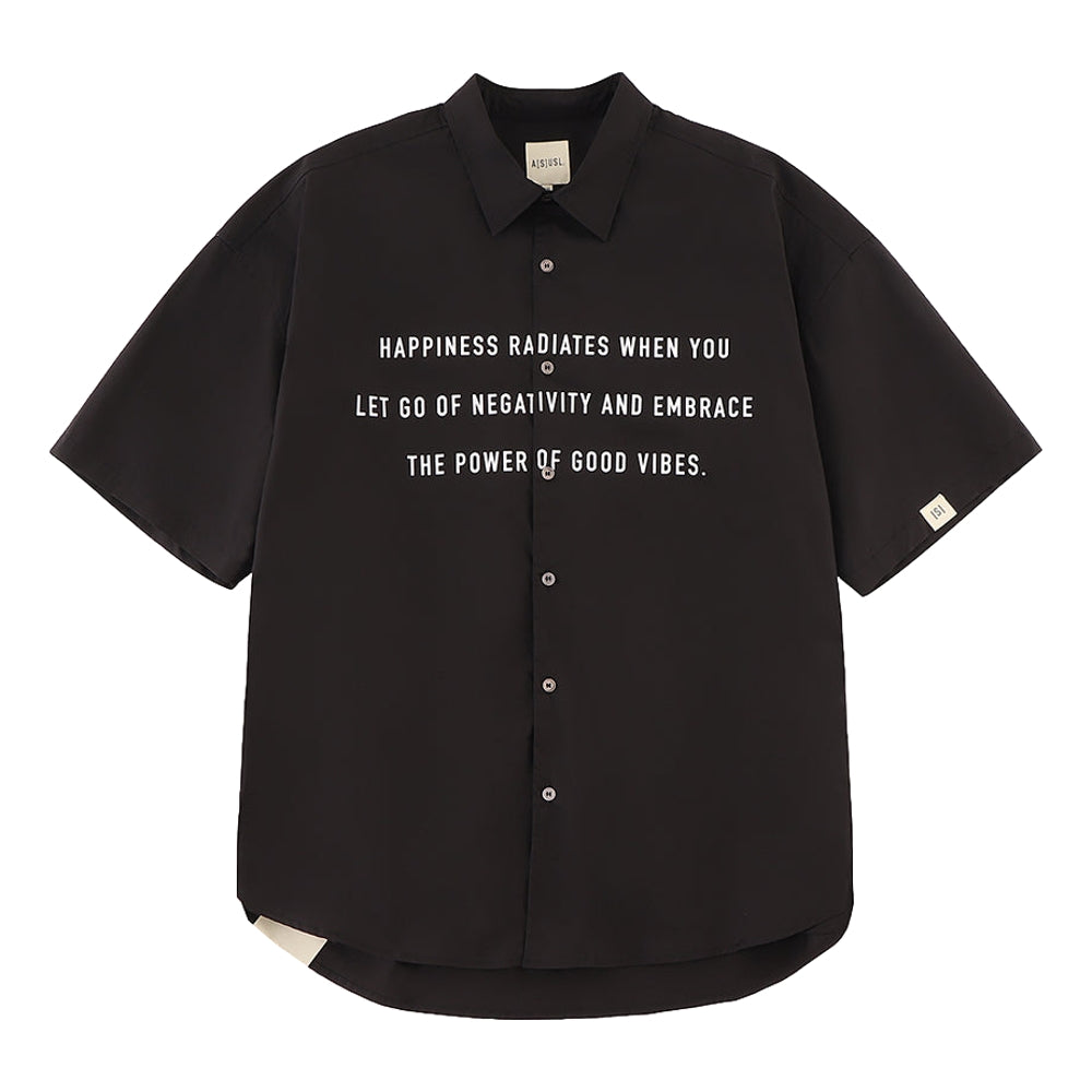 A[S]USL GOOD VIBES PRINT SHIRT-BLACK
