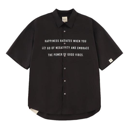 A[S]USL GOOD VIBES PRINT SHIRT-BLACK