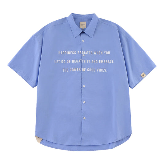 A[S]USL GOOD VIBES PRINT SHIRT-BLUE