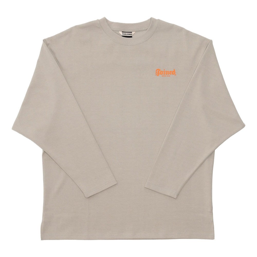 TEAMJOINED JOINED® GOTHIC EXTRA OVERSIZED LONG SLEEVES-LIGHT KHAKI/ORANGE