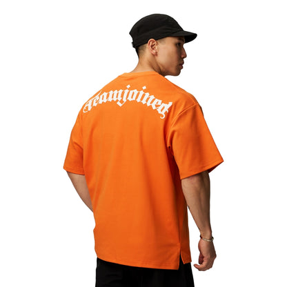 TEAMJOINED GOTHIC FONT OVERSIZED-ORANGE/CREAM