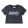 ESPRIT GRAFFITI PRINT CROPPED TEE-BLACK