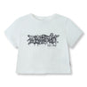 ESPRIT GRAFFITI PRINT CROPPED TEE-WHITE