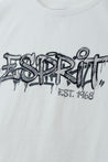 ESPRIT GRAFFITI PRINT CROPPED TEE-WHITE