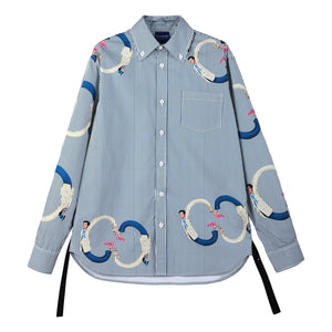 STRIPED WEB LS SHIRT