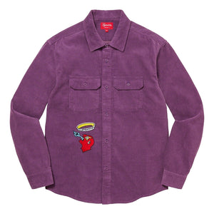 SUPREME GONZ CORDUROY WORK SHIRT-PURPLE