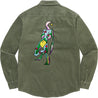 SUPREME GONZ CORDUROY WORK SHIRT-GREEN