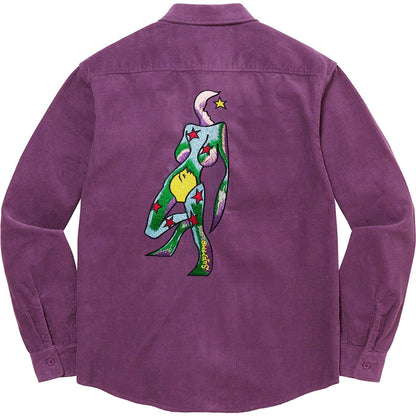 SUPREME GONZ CORDUROY WORK SHIRT-PURPLE