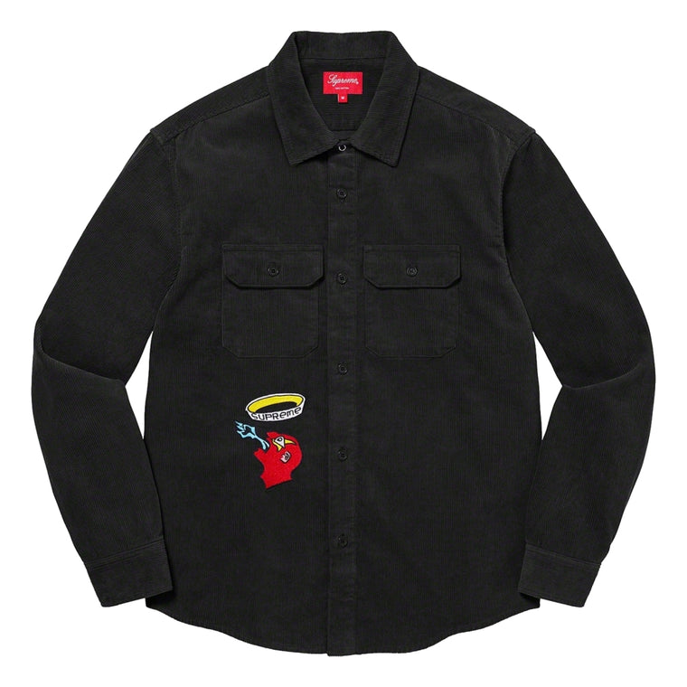 SUPREME GONZ CORDUROY WORK SHIRT-BLACK