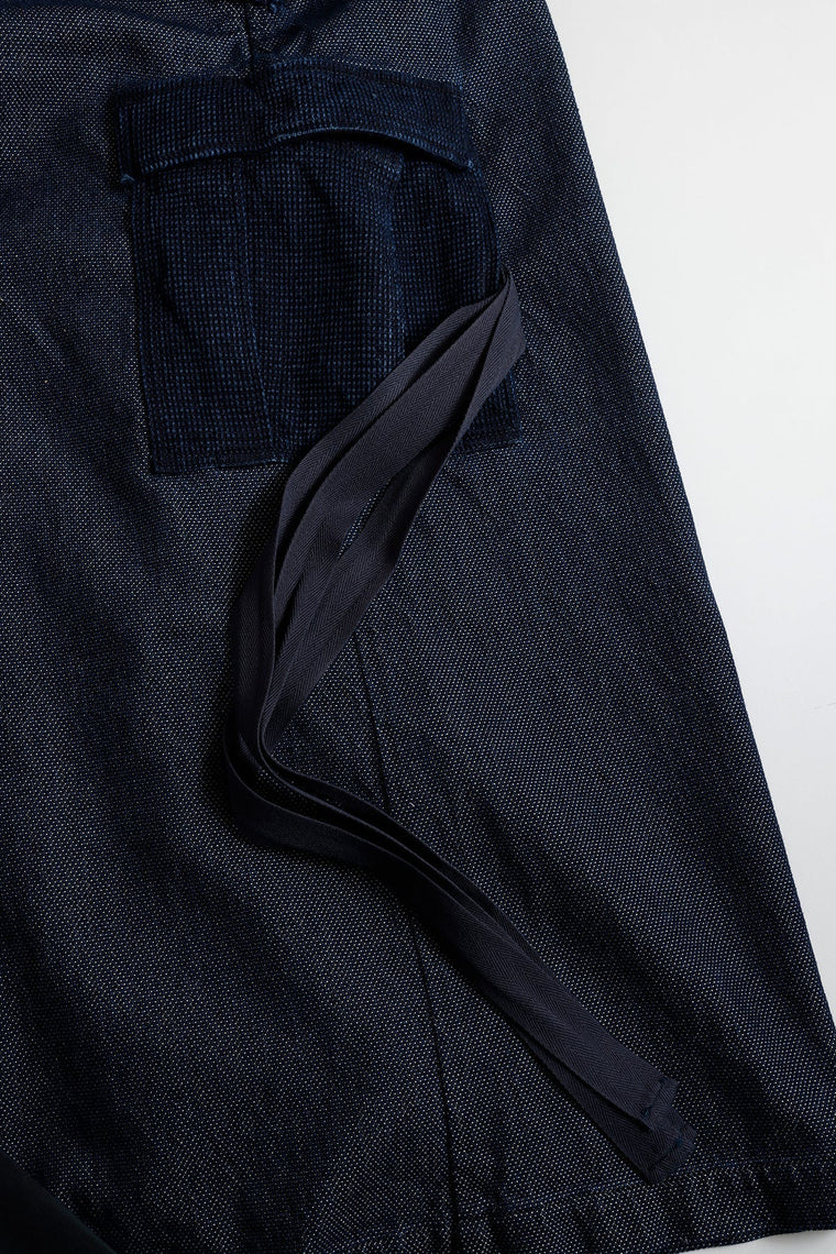 FUNDAMENTAL HAKAMA CARGO PANTS RINSE-INDIGO