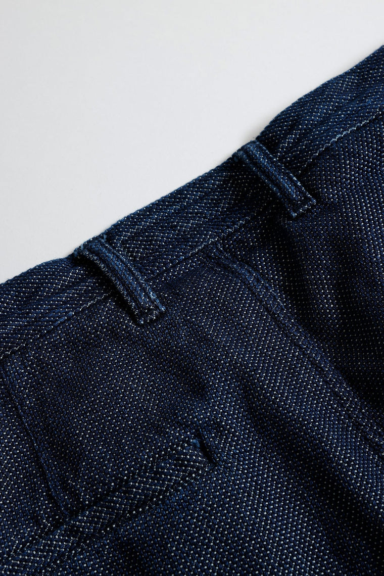 FUNDAMENTAL HAKAMA CARGO PANTS RINSE-INDIGO