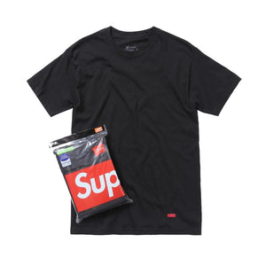 SUPREME HANES® TAGLESS TEES (3 PACK)-BLACK