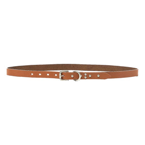 HOBO STUDDED ROLLER BUCKLE BELT COW LEATHER-CAMEL