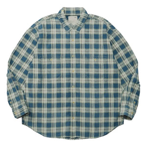 MADNESS HERRINGBONE FLUFFY WORKSHIRT (MADE IN JAPAN)-BLUE