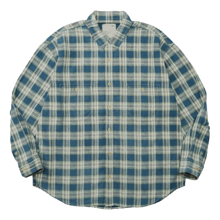 MADNESS HERRINGBONE FLUFFY WORKSHIRT (MADE IN JAPAN)-BLUE