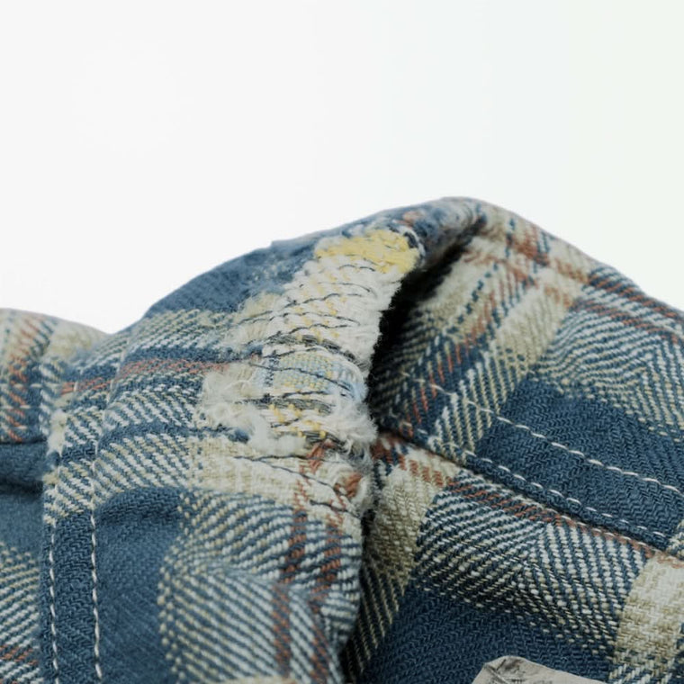 MADNESS HERRINGBONE FLUFFY WORKSHIRT (MADE IN JAPAN)-BLUE