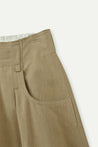 ESPRIT HIGH WAIST PLEATED CROPPED WIDE-LEG PANTS-KHAKI