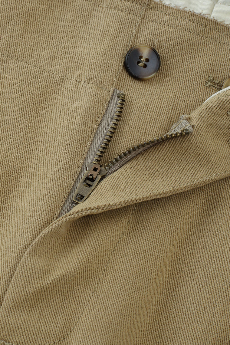 ESPRIT HIGH WAIST PLEATED CROPPED WIDE-LEG PANTS-KHAKI