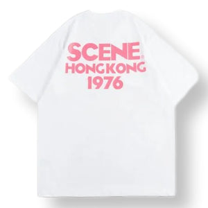 SCENE BY ICE FIRE HK TEE (ESP) 2.0 // WHITE / PINK-WHITE PINK
