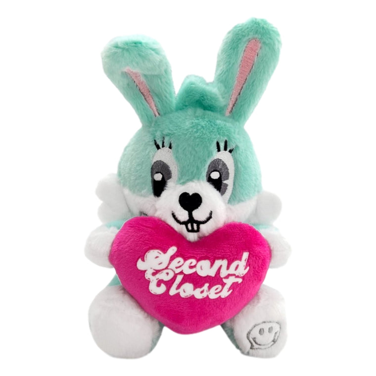 2ND CLOSET "HUGGING LOVERS" SECOND RABBIT DOLL KEY CHAIN-TURQUOIS