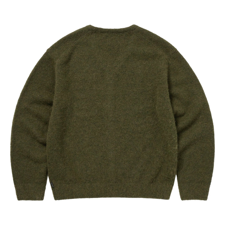 THIS IS NEVER THAT HAIRY KNIT CARDIGAN-OLIVE GREEN