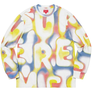 SUPREME HALF TONE L/S TOP-WHITE