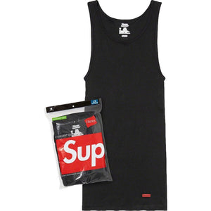 SUPREME HANES® TAGLESS TANK TOP (3 PACK)-BLACK