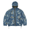 THUG CLUB HELL DENIM CAMO HOODED ZIP-UP-BLUE