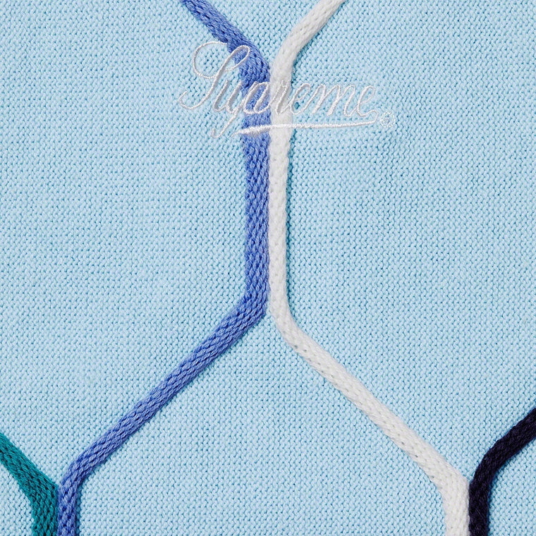 SUPREME HEX ZIP UP POLO-BLUE