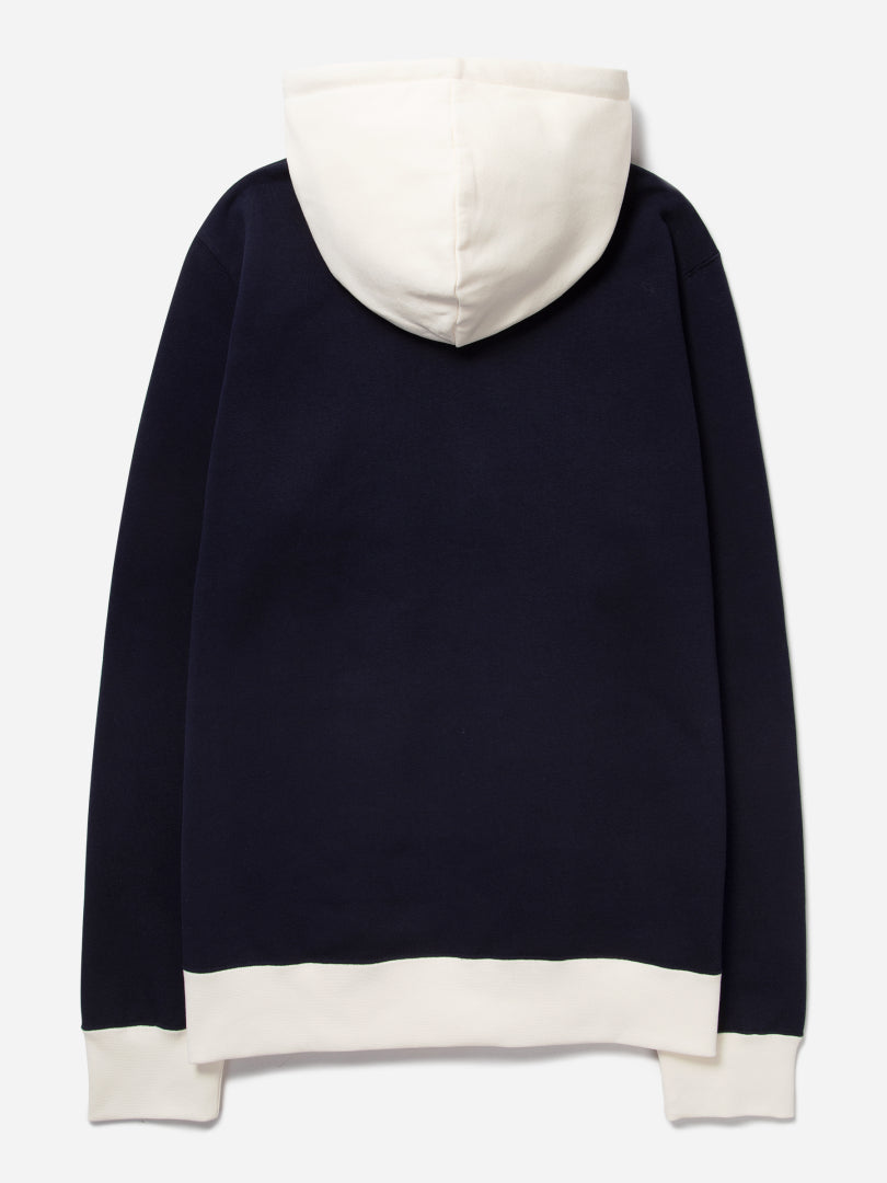 WOOD WOOD IAN ARCH LOGO HOODIE-NAVY