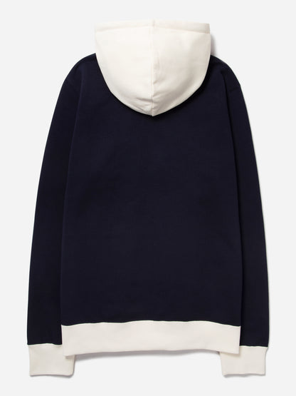 WOOD WOOD IAN ARCH LOGO HOODIE-NAVY