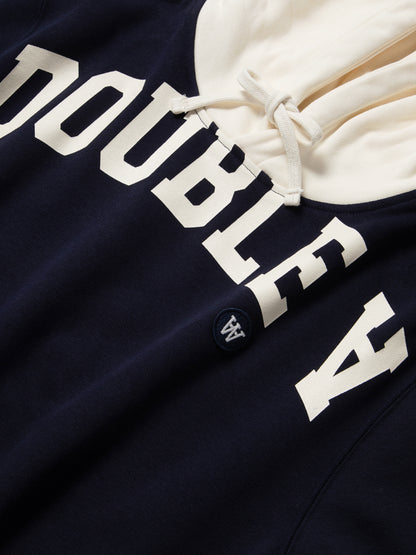WOOD WOOD IAN ARCH LOGO HOODIE-NAVY