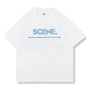 SCENE BY ICE FIRE RETRO 80'S GRAPHIC TEE-WHITE