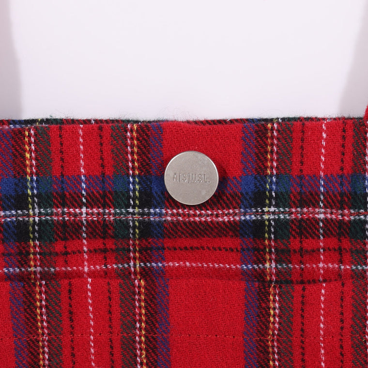 A[S]USL CHECKS SMALL SHOULDER BAG-RED CHECKERED