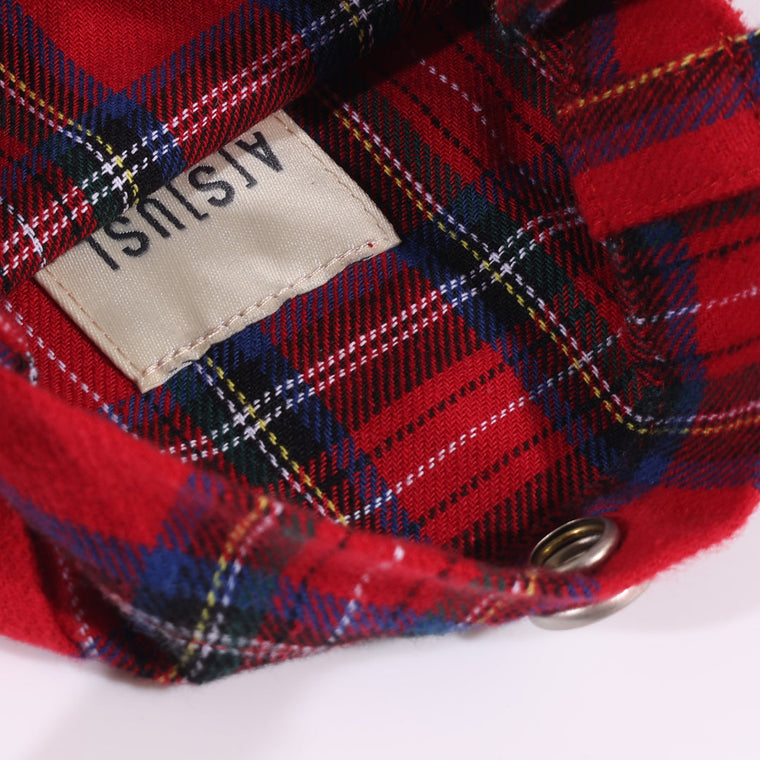 A[S]USL CHECKS SMALL SHOULDER BAG-RED CHECKERED