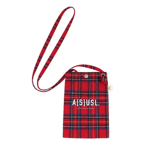 A[S]USL CHECKS SMALL SHOULDER BAG-RED CHECKERED