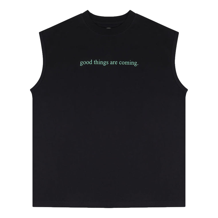 A[S]USL GOOD THINGS ARE COMING SLEEVELESS-BLACK