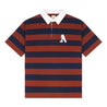 A[S]USL BORDER POLO SHIRT-BROWN STRIPE